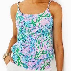 NEW LILLY PULITZER  Cannavale Gold Chain top in Multi Secret Escape Medium